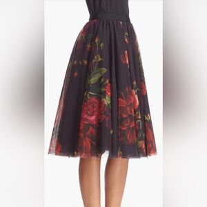 Ted Baker Dark Floral A-Line Skirt
